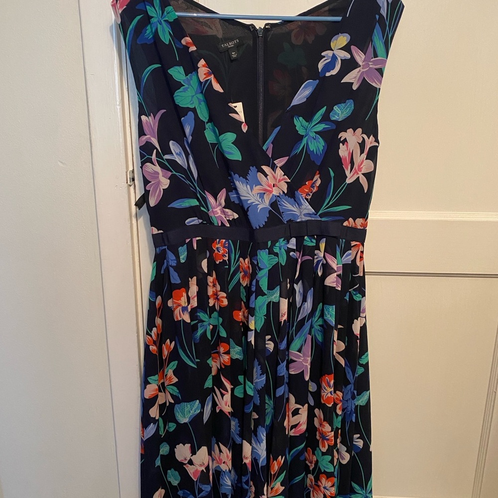 Talbots  Sleeveless V-neck Midi Dress